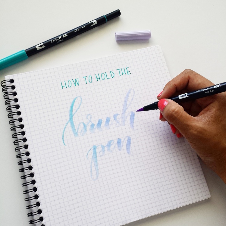how to hold brush pen