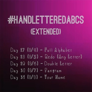 handletteredABCs extended challenge